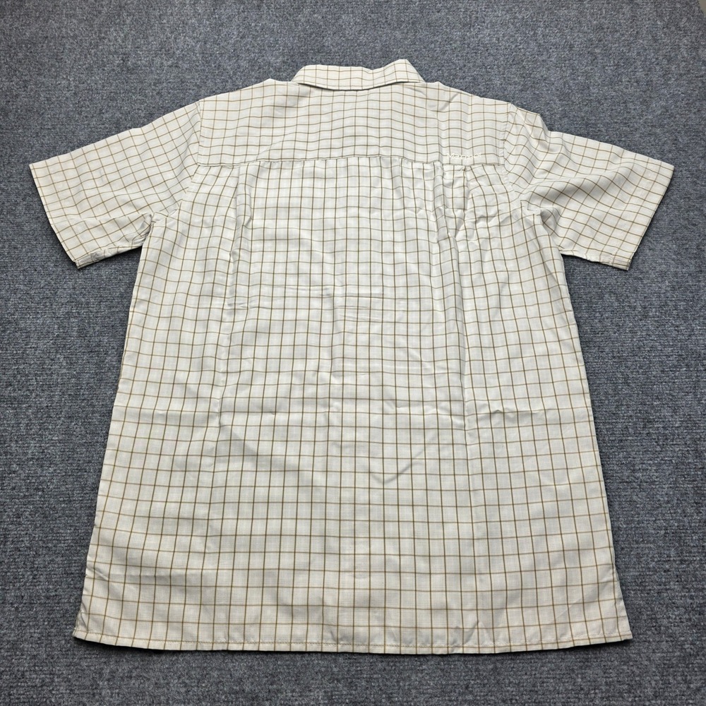 Marmot Mens M Short Sleeve Button Up Shirt Tan Plaid Hiking Outdoor Breathable - Picture 8 of 9